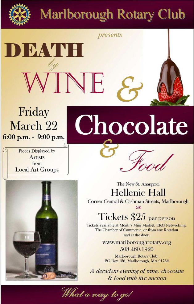 Death by Wine and Chocolate 2013 Marlborough Rotary Club Death by Wine and Chocolate