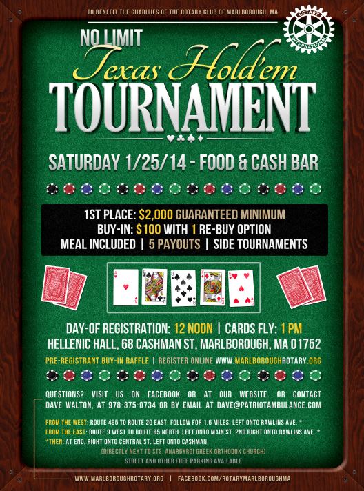 Marlborough Rotary Poker January 25, 2014 at Hellenic Hall Cashman Street, Marlborough