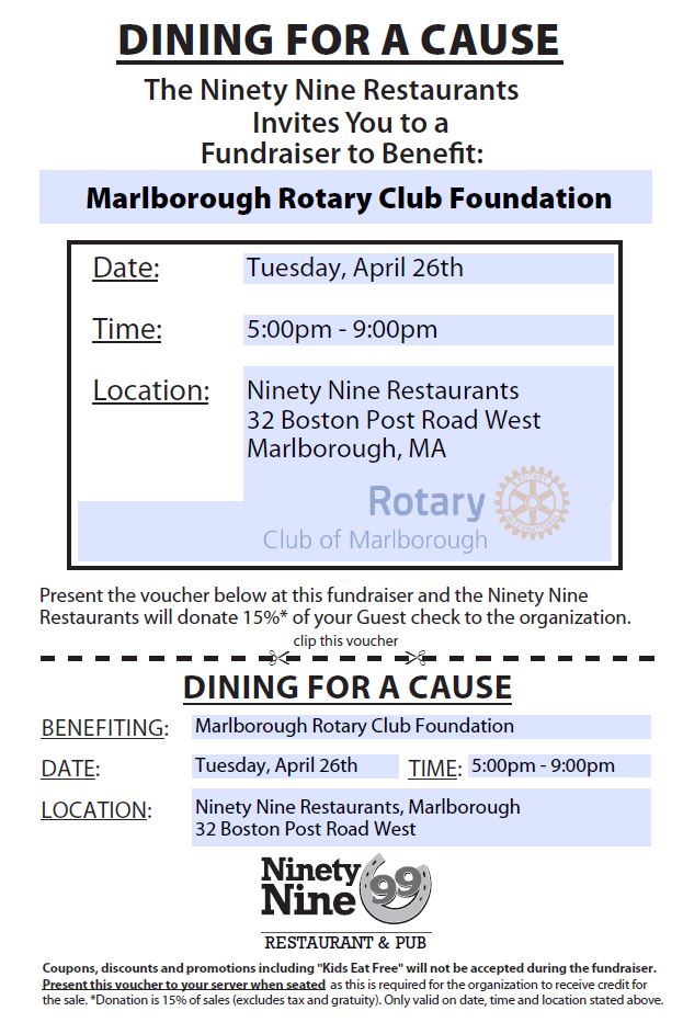 Marlborough Rotary Club Dining for a Cause